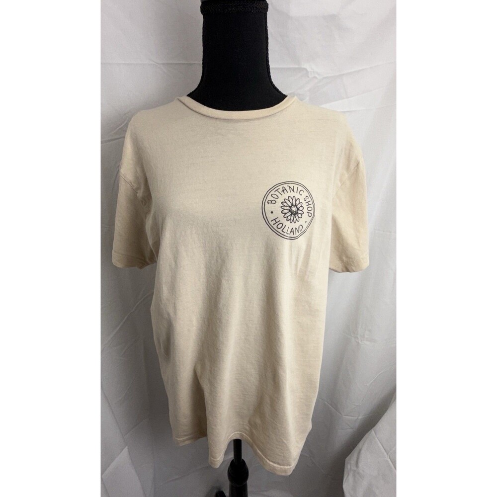 Botanic Shop Holland Floral Herb Cactus Rose Graphic T-shirt Cream Natural L
